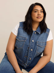 Medium dark blue denim