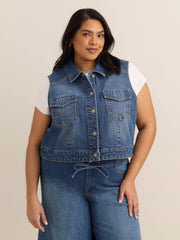 Medium dark blue denim