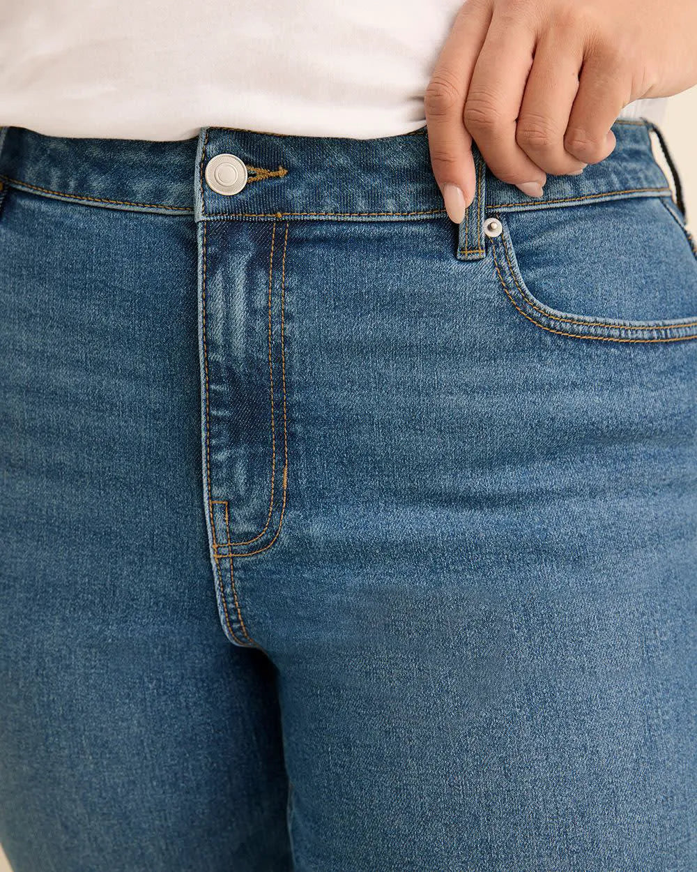 Dark medium blue denim