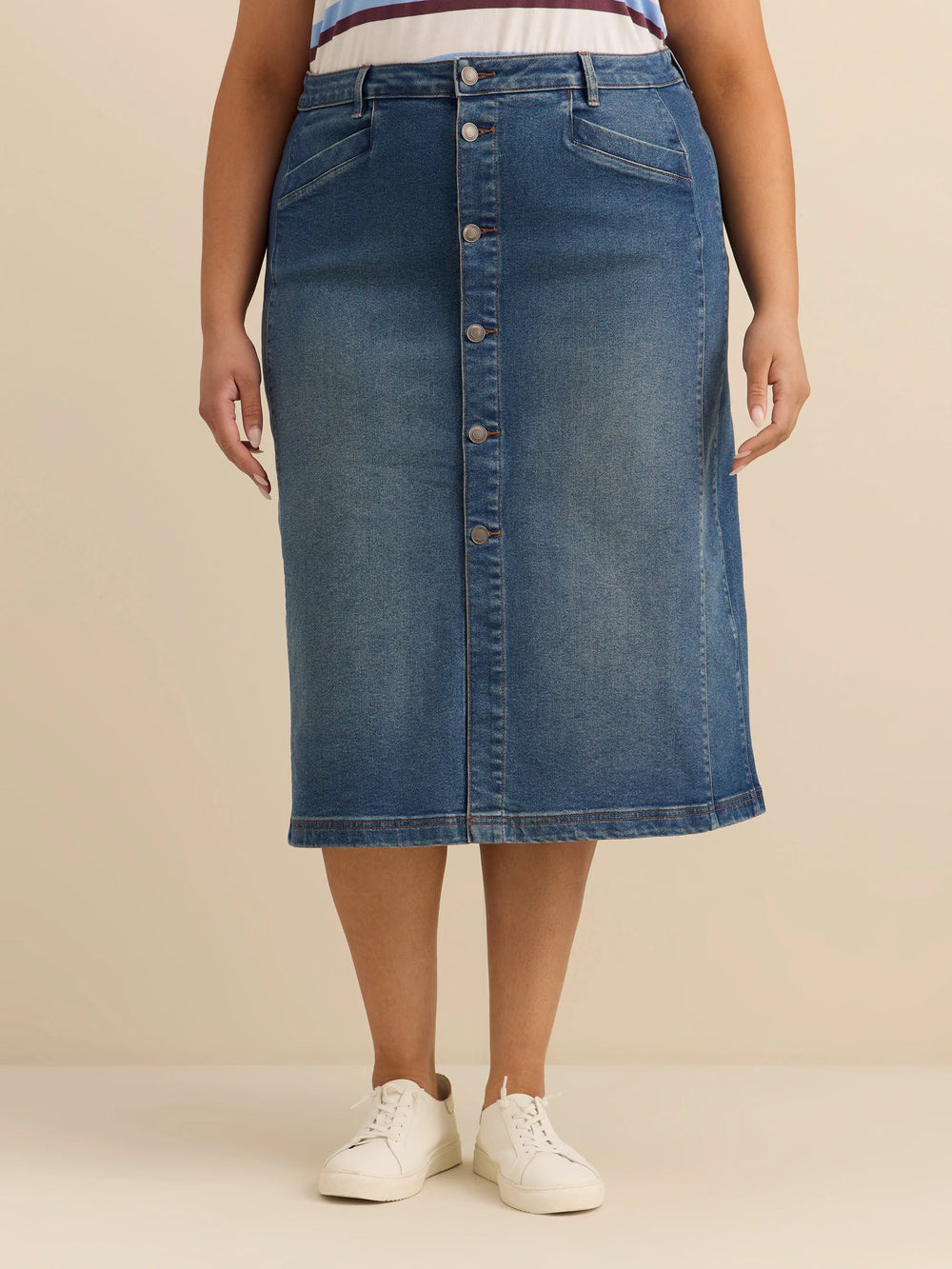 Dark medium blue denim