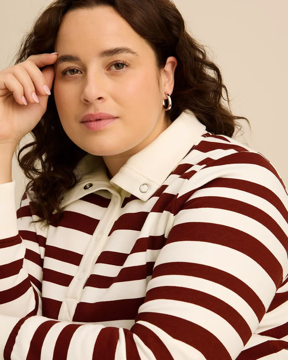 Snow white and cabernet stripe