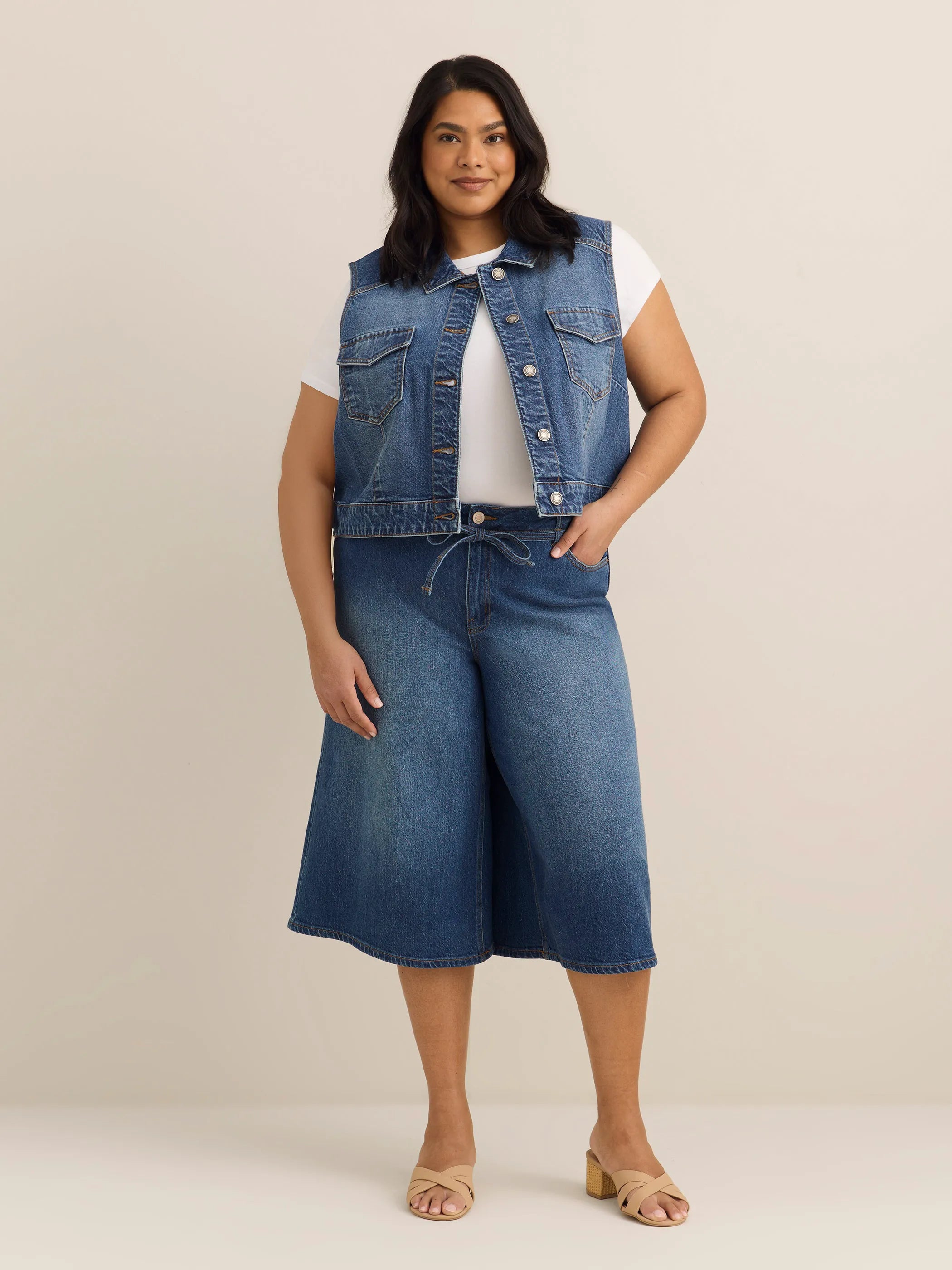 Medium dark blue denim