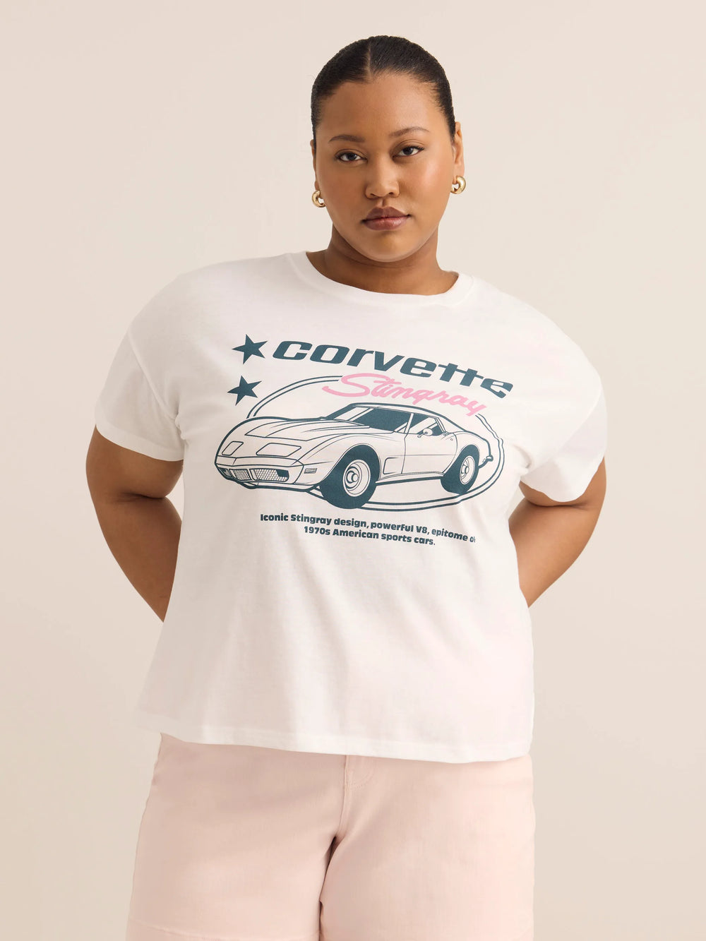 White printed Corvette