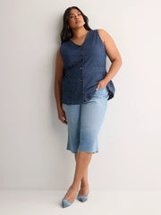 Dark medium blue denim