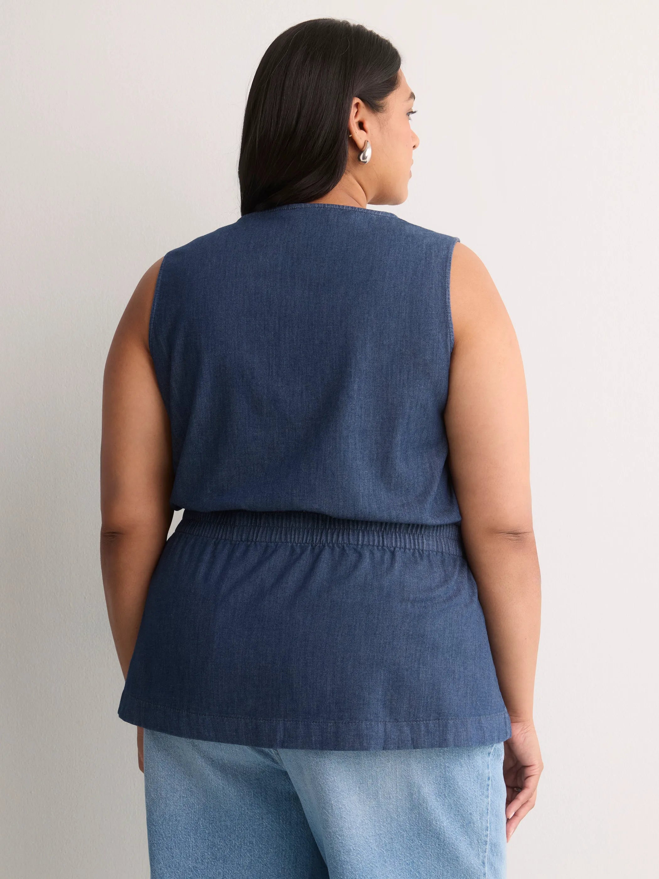 Dark medium blue denim