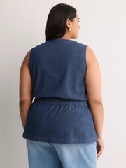 Dark medium blue denim