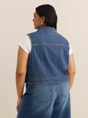 Medium dark blue denim
