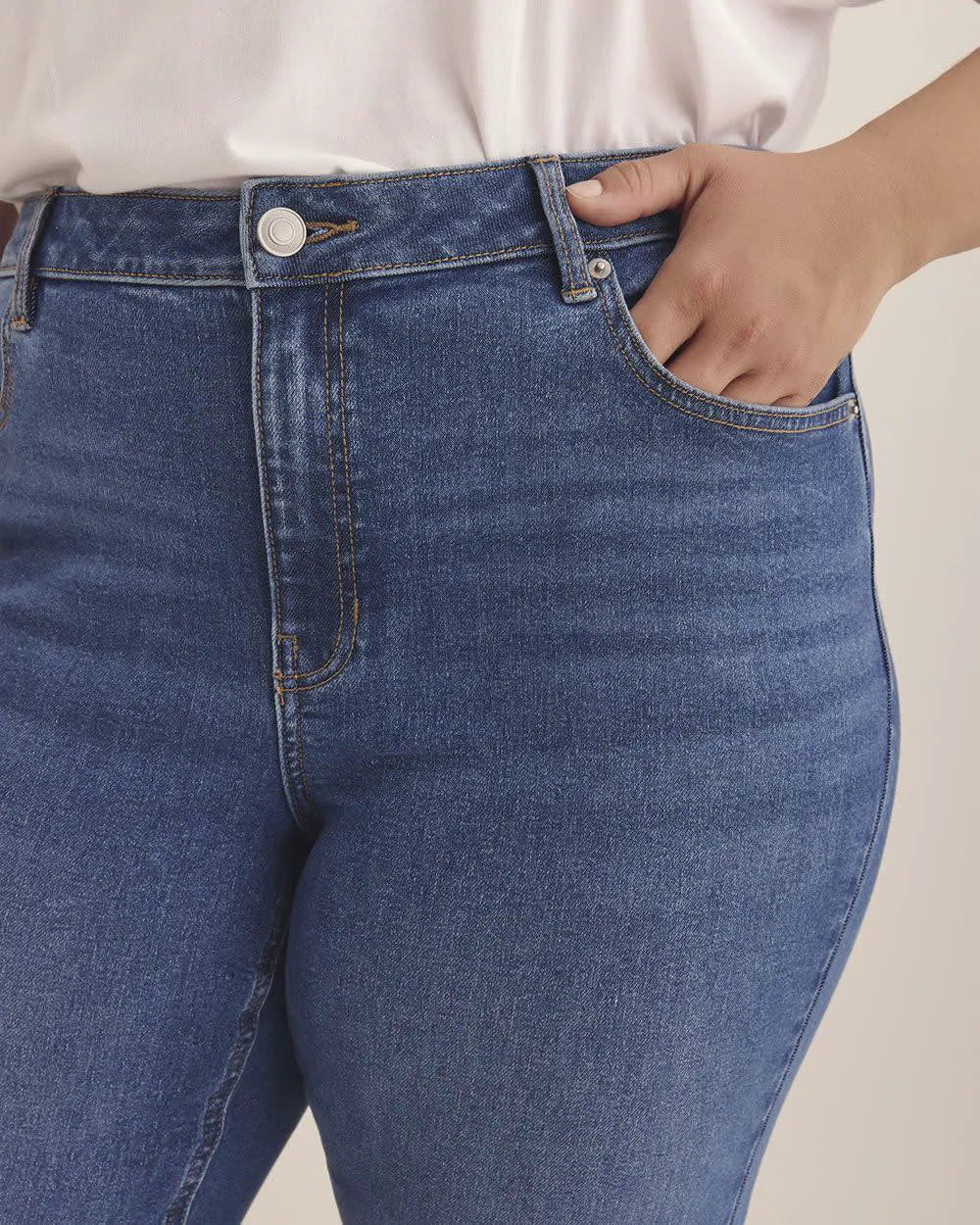 Dark medium blue denim