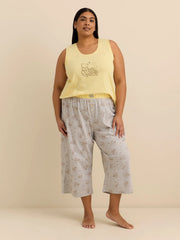 Light grey heather printed