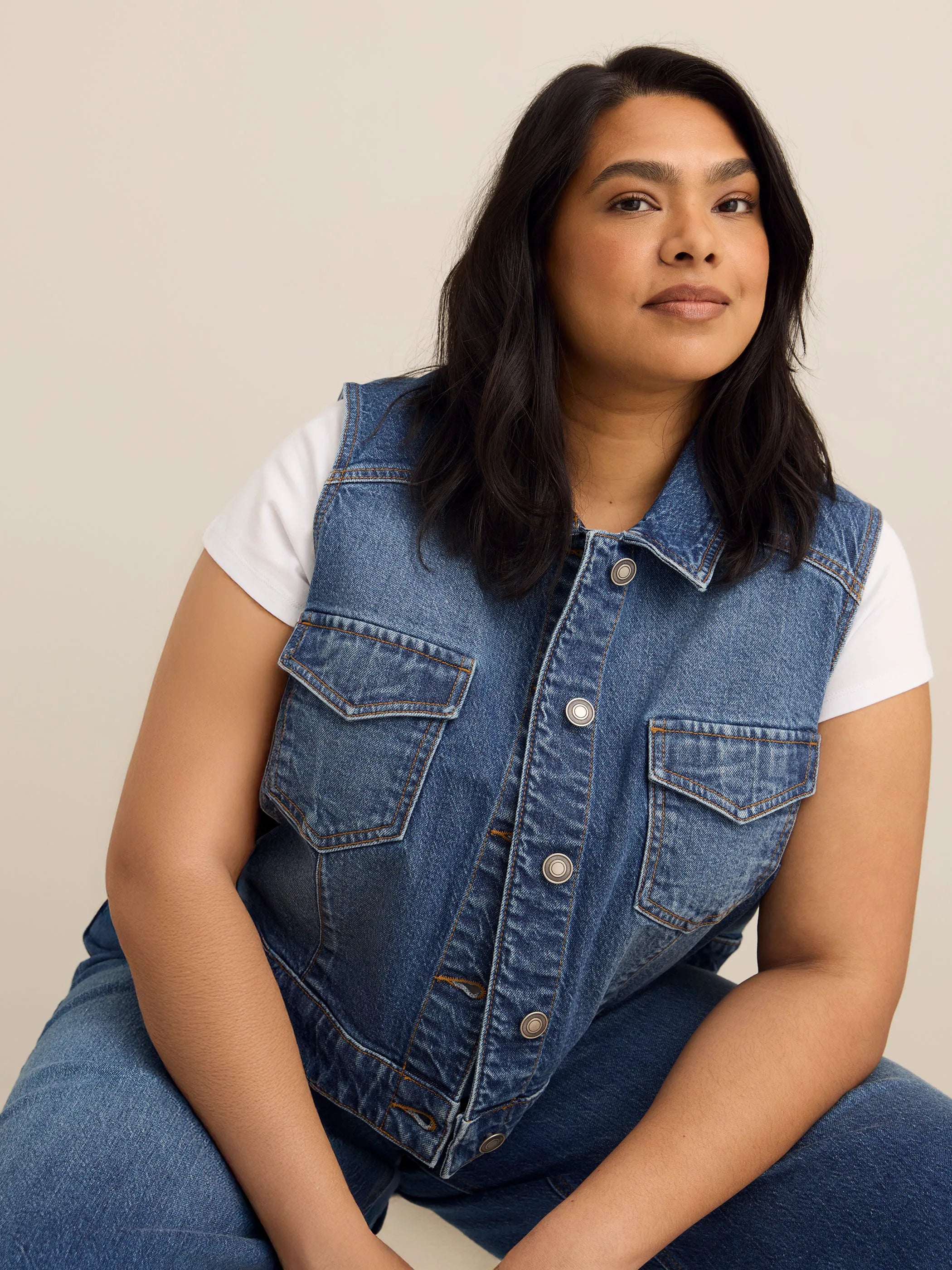 Medium dark blue denim