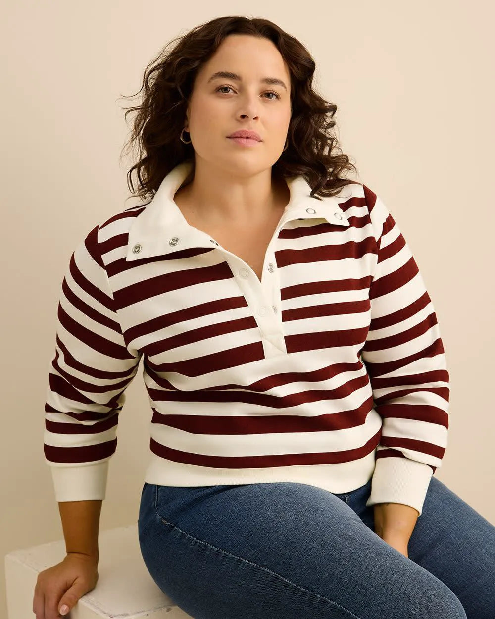 Snow white and cabernet stripe