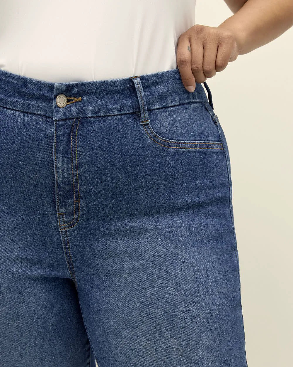 Dark medium blue denim