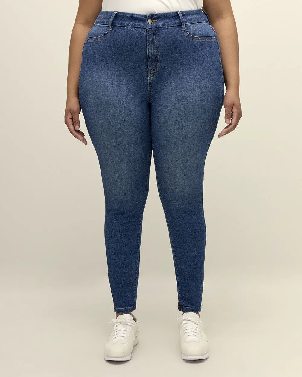 Dark medium blue denim