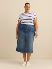 Dark medium blue denim