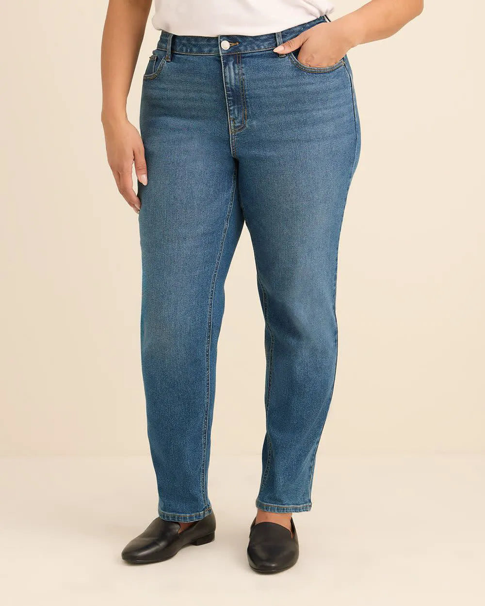 Dark medium blue denim