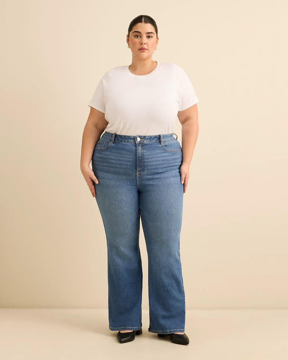 Dark medium blue denim