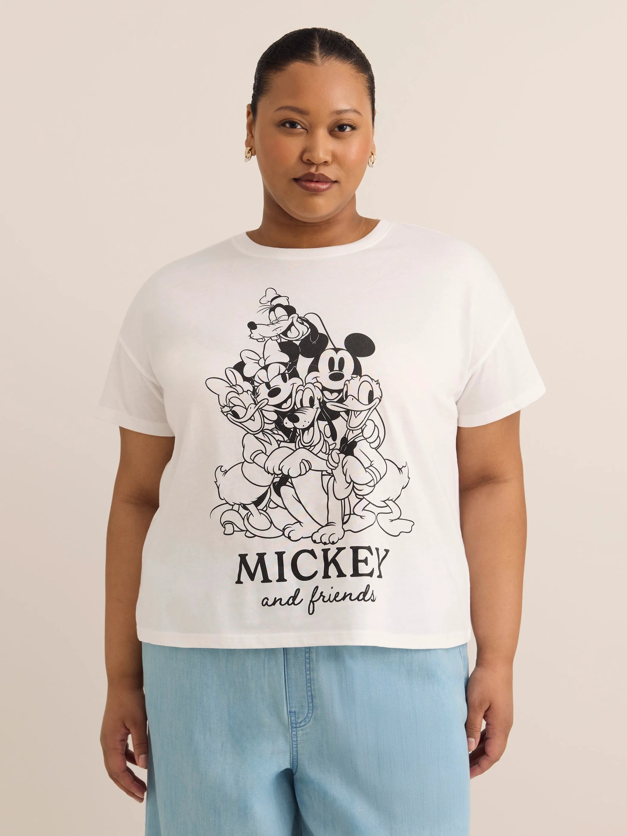 White printed Disney Mickey