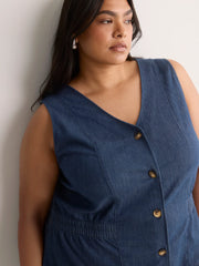 Dark medium blue denim