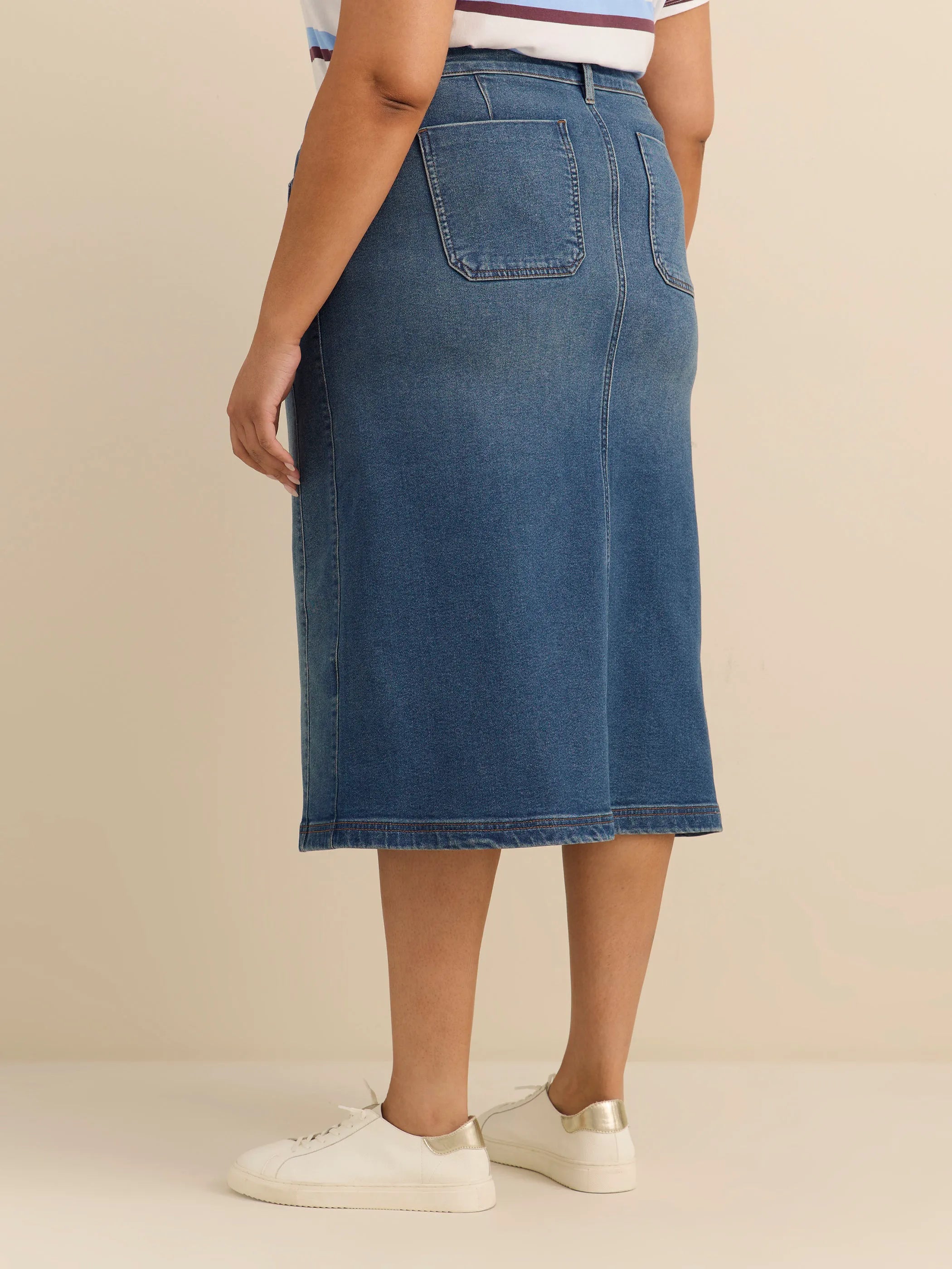 Dark medium blue denim